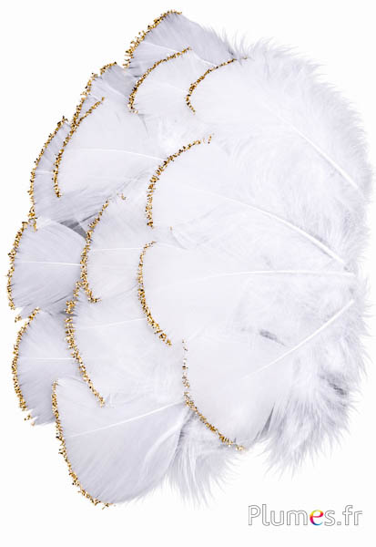 Kalkoen met glitter - 6-8 cm - wit